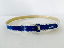 Ceinture en cuir verni et perles YVES SAINT LAURENT vintage 1980s - Taille 75
