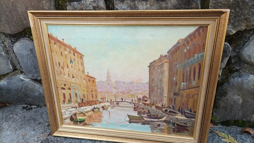 Tableau huile sur toile canal