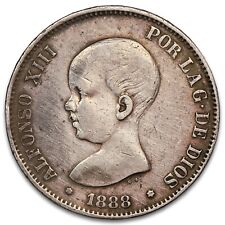 Espagne - 5 pesetas 1888 argent Alfonso XIII - Madrid - KM.689 - Cal.13 monnaie