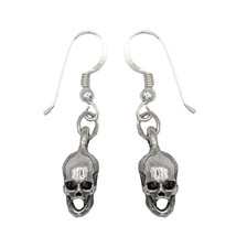 Tête de Mort Goutte 925 Argent Pendantes Boucles D'Oreilles Boucle Femmes Motard