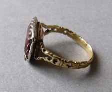 Bague OR massif 14k et argent  gold ring 18e siecle