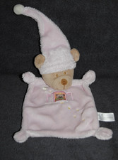 🍀Doudou Plat Ours Rose Fenêtre NICOTOY SIMBA TOYS Lune Etoile Jaune Long Bonnet