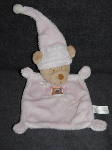 Doudou plat ours rose - 🍀doudou,