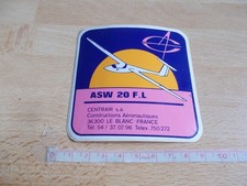 Autocollant Planeur ASW 20 F.L - CENTRAIR S.A.