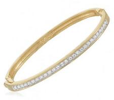Bracelet Jonc Rail de Diamant Cz Rond 65 mm Plaqué Or 18K 5 Microns Dolly-Bijoux