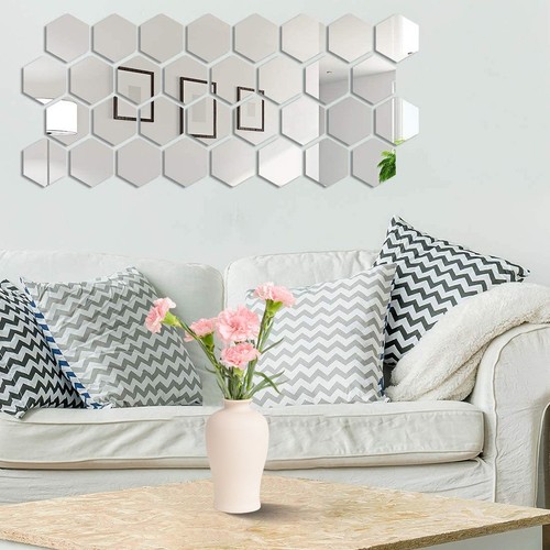 Miroir hexagonal bricolage art
