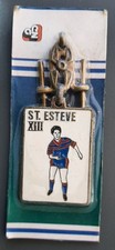Porte clé RUGBY XIII ST ESTEVE 1990s métal vintage ORIGINAL plaque 50x35 mm