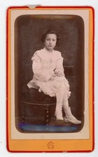 CDV PHOTO, une fillette en robe et bottines blanche par Grianta à Montluçon