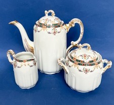 Service à café fin XIXe porcelaine Limoges cafetière sucrier pot Willian Guérin