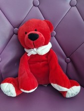 Peluche Doudou Ours NOCIBE 2013 Rouge Echarpe Blanche Nœud Blanc Nocibé TTBE