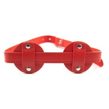 BANDEAU ROUGE YEUX MASQUE CUIR BONDAGE BDSM SEXY LEATHER FETISH MASK WOMAN
