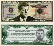 JFK KENNEDY BILLET 1 MILLION DOLLAR US! JOHN FITZGERALD Président Collection USA