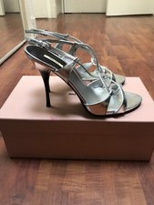 Escarpins sandales Talons Aiguilles MIU MIU argent  - T. 38.5 IT Silver shoes