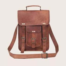 Sac bandoulière cartable en cuir, sac messager en cuir véritable pour hommes ...