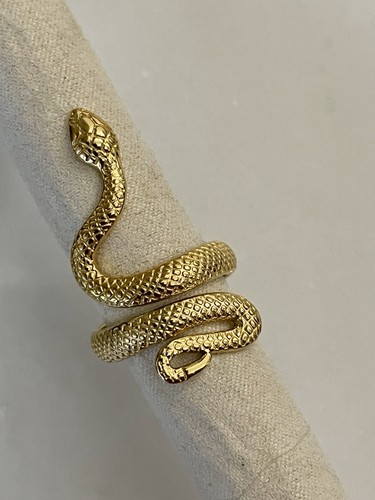 Bague serpent dorée - , femme