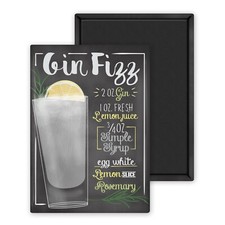 Gin Fizz Cocktail-Magnet Personnalisé 54x78mm Photo Frigo