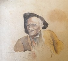 dessin Aquarelle original ancien