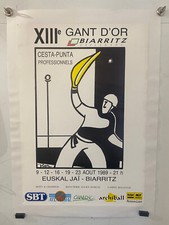 affiche ancienne authentique - GANT D'OR - BIARRITZ 1989-