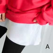 Femme Faux Ourlet Base Jupe Chemise Queue Chemisier sous-Jupe Pull Extension