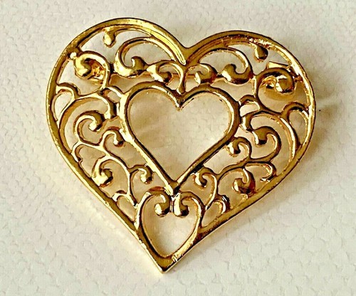 Broche coeur doré - broche,
