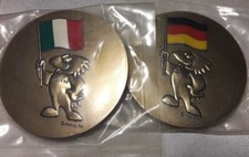 mdp rare Allemagne ITALIE 2 MÉDAILLEs BRONZE FOOTIX FOOTBALL WORLD CUP 59mm 1998