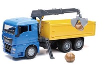 NEWRAY - Camion benne avec grue de chargement – MAN TGX 6x4 - 1/18 - NEW17306