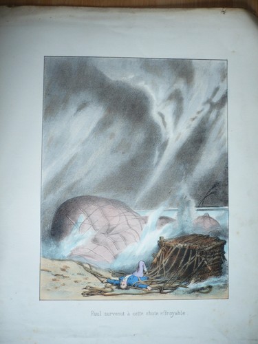 Gravure 1880 ballon - 1880, le