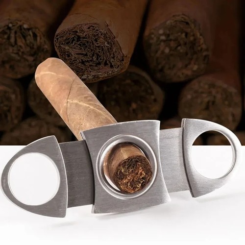 Stainless steel cigar cutter - steel,