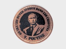 Patch cuir PU 6,5cm – citation Vladimir Poutine – President Russe Russie - biker