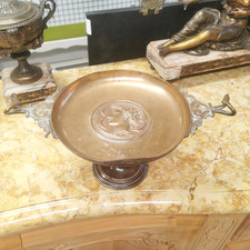 COUPE Sur Piedouche en BRONZE Signé BARBEDIENNE Fondeur Portrait 69MAG 22/10