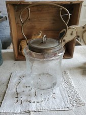 SEAU à BISCUITS ANCIEN decor marguerites gravées style art nouveau