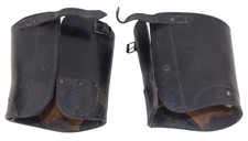 Paire de guêtres modèle 45 en cuir noir Gendarmerie/armée de l’air française