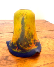 TULIPE EN PATE DE  VERRE ABAT JOUR   LAMPE ANCIENNE   -3-