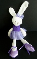 Z1. DOUDOU PELUCHE MAMAS & PAPAS LAPIN TUTU mauve violet blanc 32 cm - TTBE