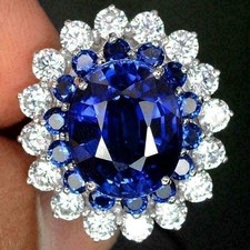 Bague halo simulée diamant