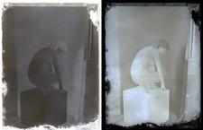 photo NEGATIF verre NU EROTIQUE  c.1920  / 8 x 12 cm / risque sexy nude 5B