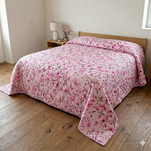 Couvre lit matelassé fleuri - matelassé,