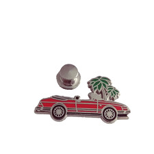 Pin's Pins lapel Pin automobile SAAB 900 TURBO CABRIOLET ROUGE PALMIER Zamac