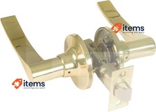 Amig - Passage Poignée Ensemble Avec Rosette Pour Portes Laiton Plaqué Or Carré