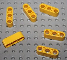 6 x Lego Technic Yellow Beam 3