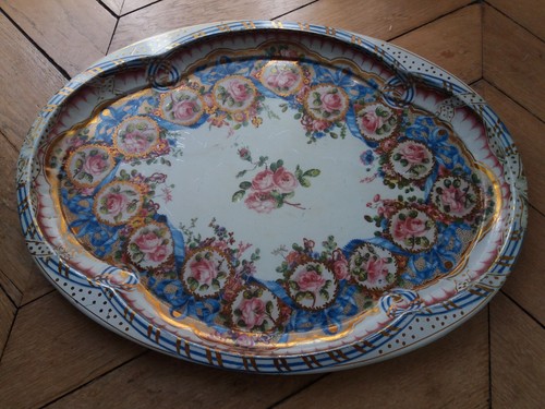 Grand plateau ovale - vintage, en