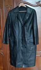 VESTE LONGUE CUIR  FEMME VINTAGE ANNEES 1990 