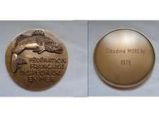 MEDAILLE FEDERATION FRANCAISE DES PECHEURS EN MER  BRONZE  1978