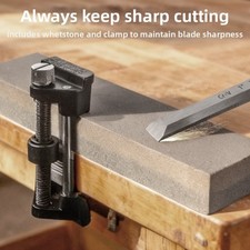 Outils de sculpture jeu de ciseaux à bois pierre à aiguiser pinces incluses