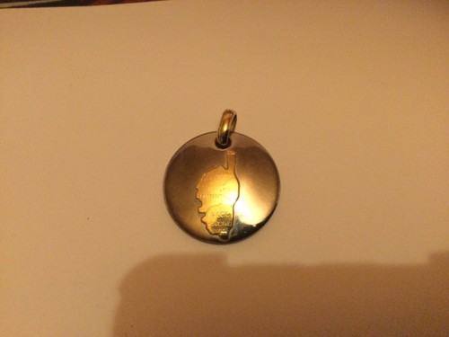 Médaille corse acier 18 - or,