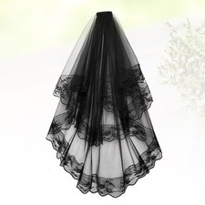 Bride Veil Black Dress Voile
