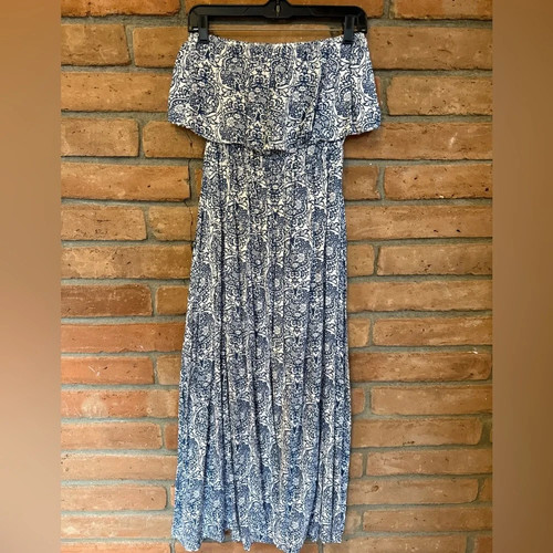 Strapless blue paisley - strapless,
