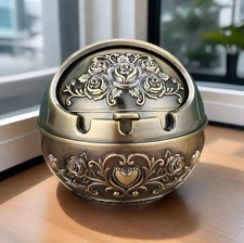 Ancien cendrier en laiton fait main cigare cigare cigarette tabac art marin a...