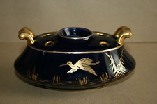 Pique fleurs ancien en porcelaine de Limoges bleu et or