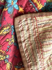 Boutis Ancien Fleurs Couverture Piquée Plaid Tissu Fait Main Fabric quilt
